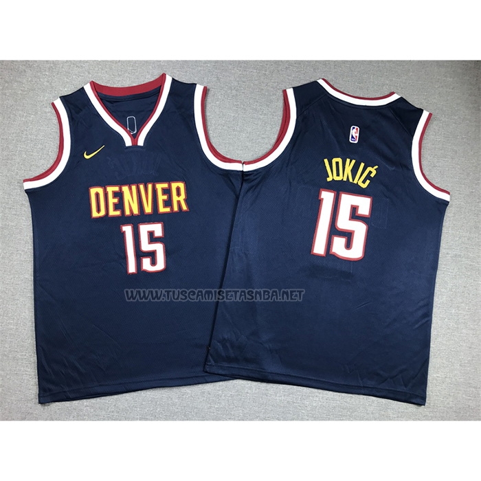 Camiseta Nikola Jokic NO 15 Nino Denver Nuggets Icon 2020-21 Azul